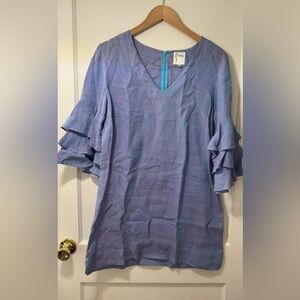 Finley Mini Dress ruffled sleeve 100% linen Size S